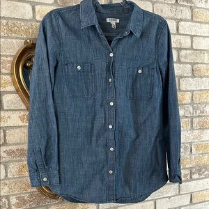 Old Navy Blue Casual Button Down Shirt Women's Size M Medium